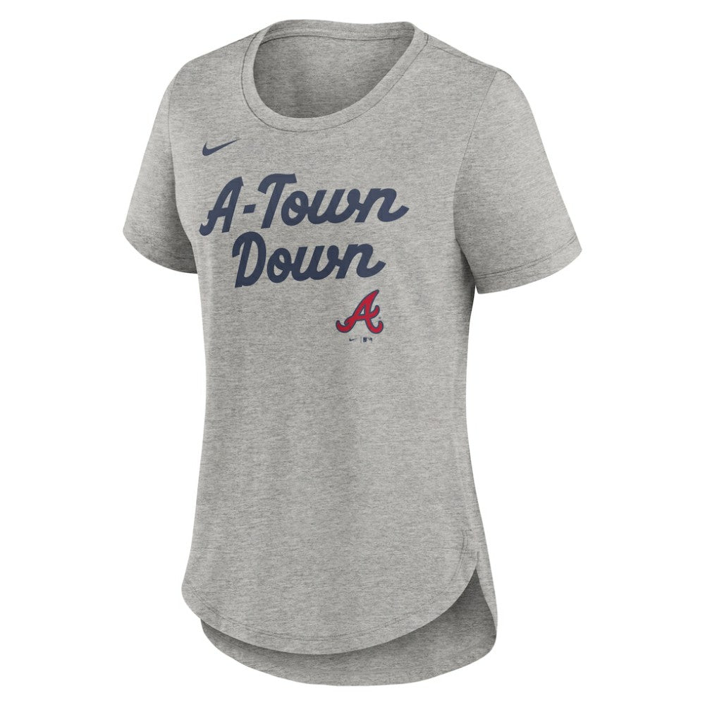 Atlanta Braves Nike Women's Script Tri-Blend T-Shirt - Heather Gray - Nike Online