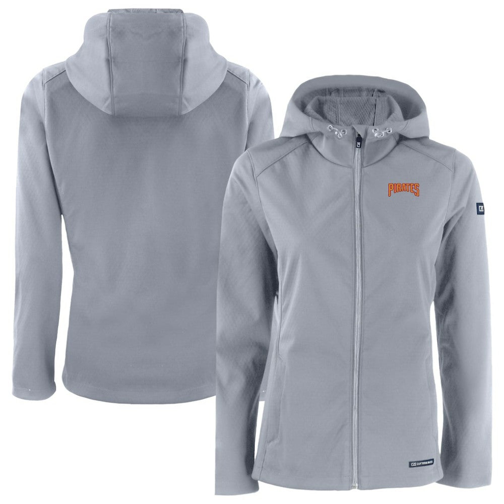 Pittsburgh Pirates Cutter & Buck Women's Evoke Eco Softshell Recycled Full-Zip Jacket - Gray - MLB Discount