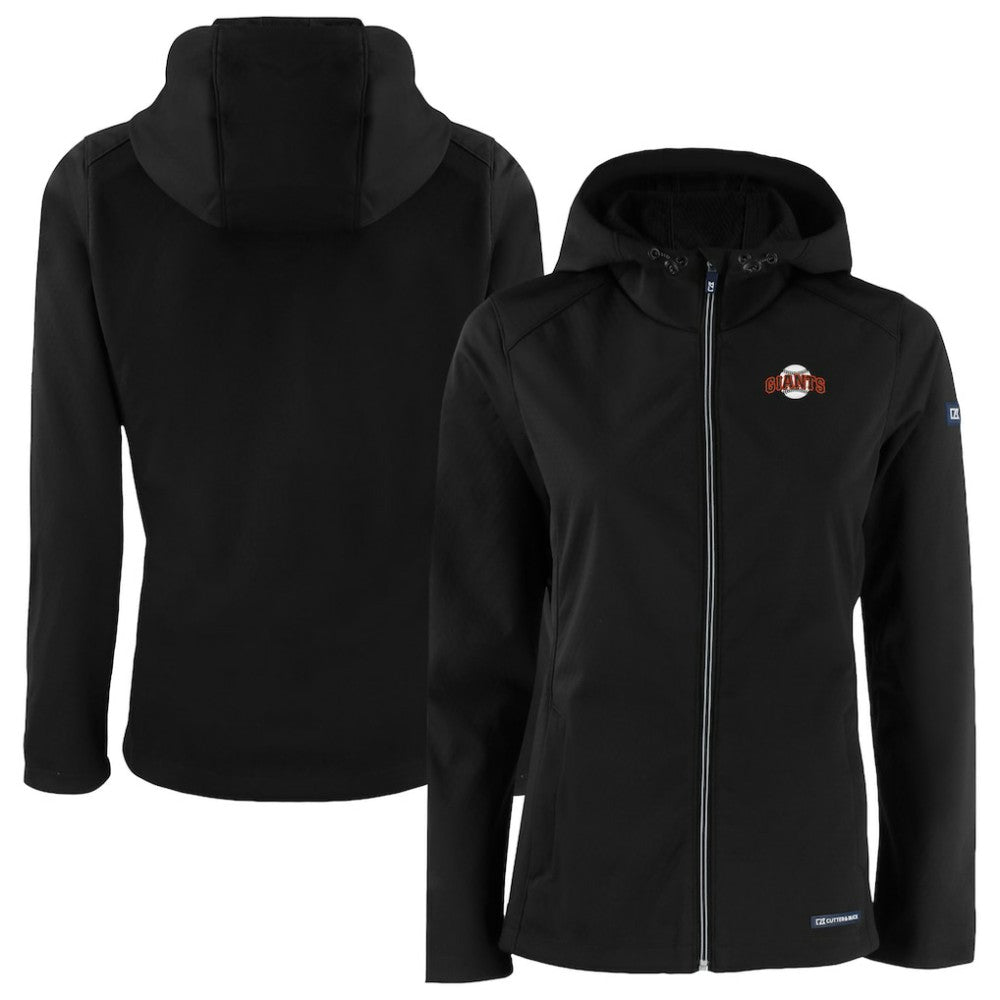 San Francisco Giants Cutter & Buck Women's Evoke Eco Softshell Recycled Full-Zip Jacket - Black - MLB Discount