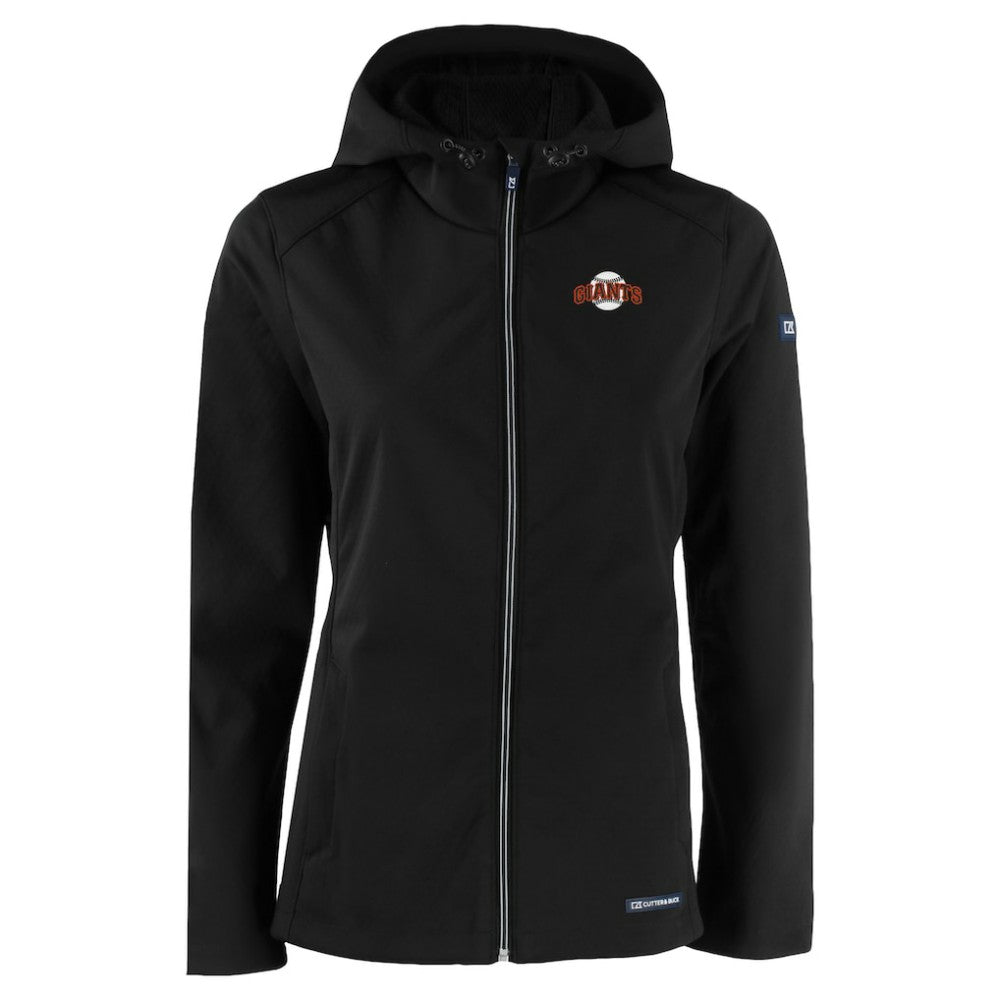 San Francisco Giants Cutter & Buck Women's Evoke Eco Softshell Recycled Full-Zip Jacket - Black - MLB Discount