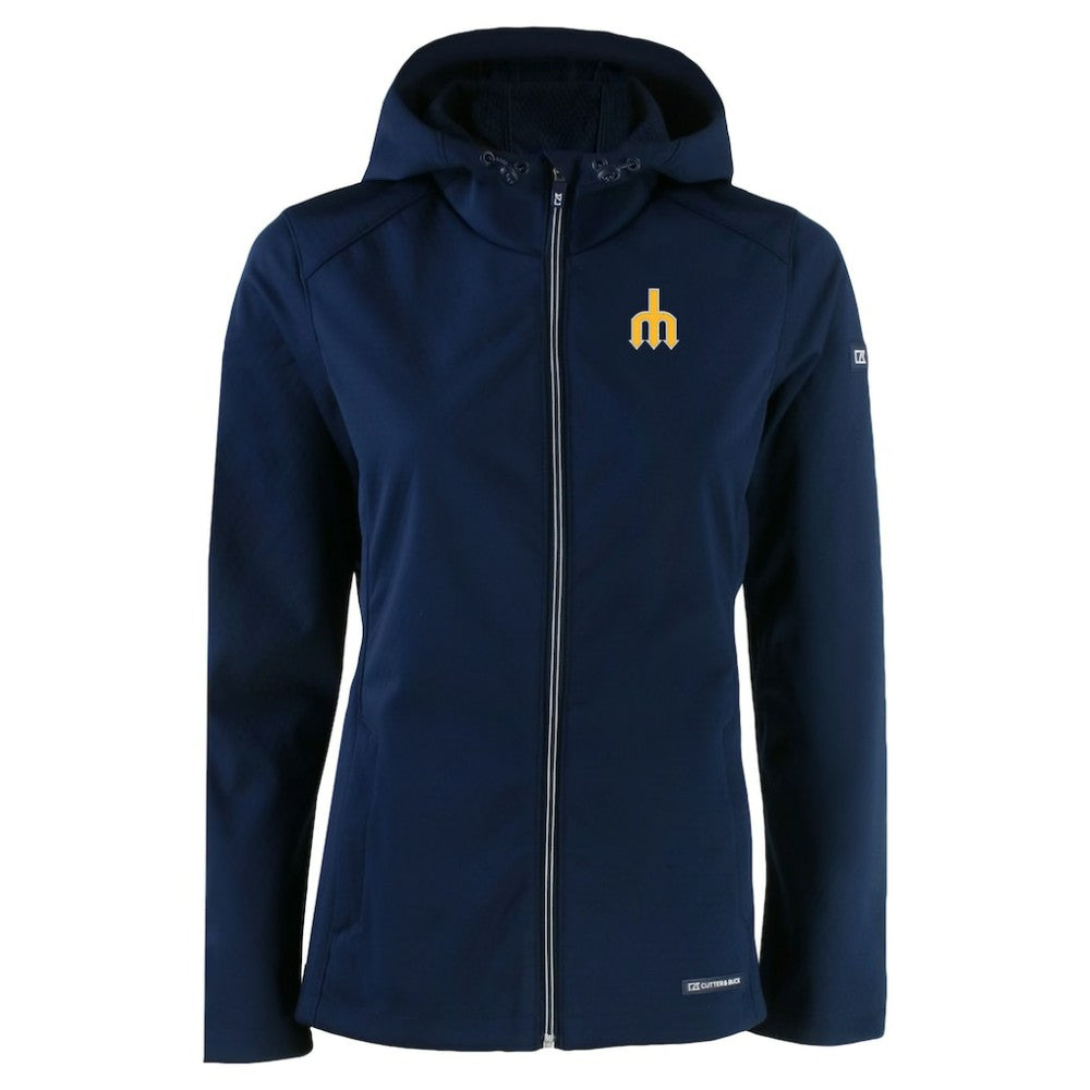Seattle Mariners Cutter & Buck Women's Evoke Eco Softshell Recycled Full-Zip Jacket - Navy - MLB on Sale