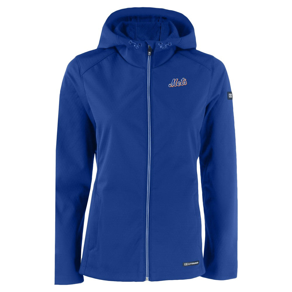 New York Mets Cutter & Buck Women's Evoke Eco Softshell Recycled Full-Zip Jacket - Royal - MLB Discount