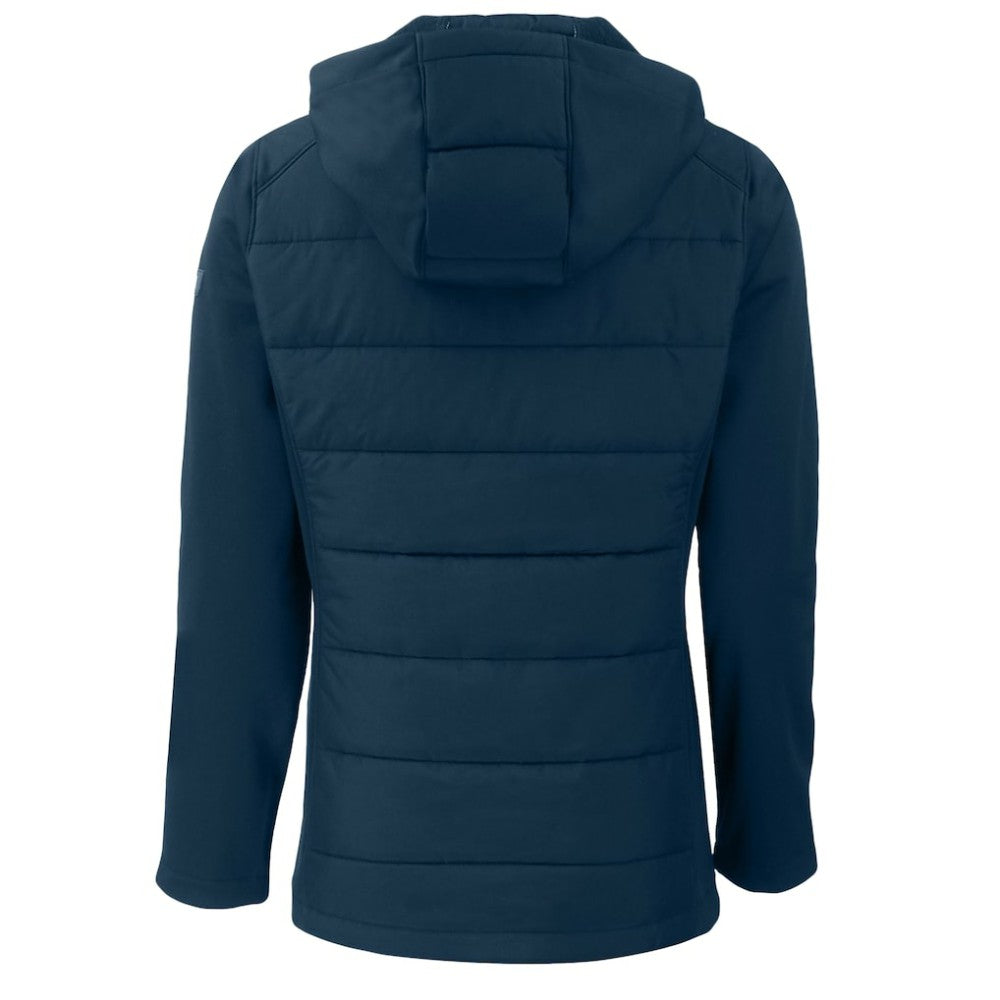 Seattle Mariners Cutter & Buck Women's  Evoke Hybrid Eco Softshell Recycled Full-Zip Hoodie Jacket - Navy - MLB Discount
