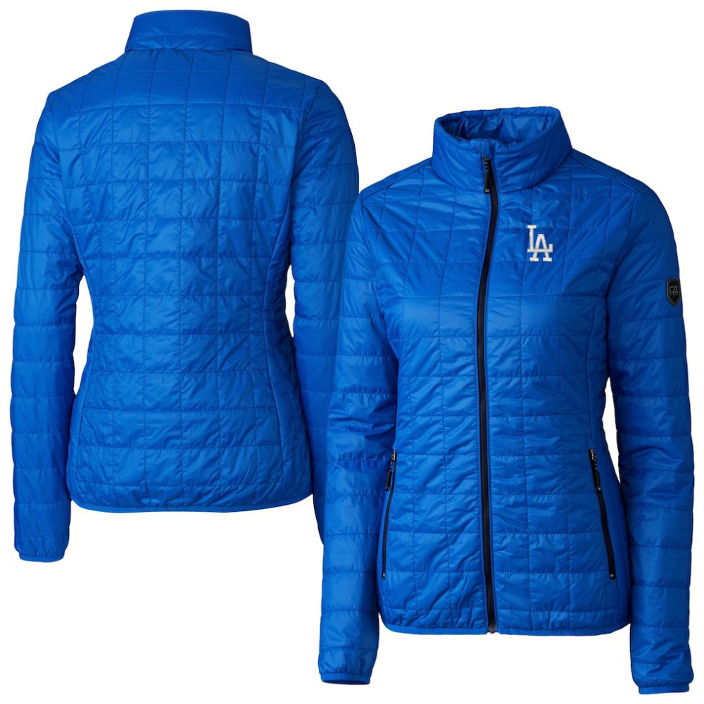 Los Angeles Dodgers Cutter & Buck Women's Rainier PrimaLoft Eco Insulated Full-Zip Puffer Jacket - Royal - MLB Discount