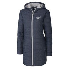 Kansas City Royals Cutter & Buck Women's Rainier Primaloft Eco Insulated Hooded Full-Zip Long Coat - Anthracite - MLB Lifestyle
