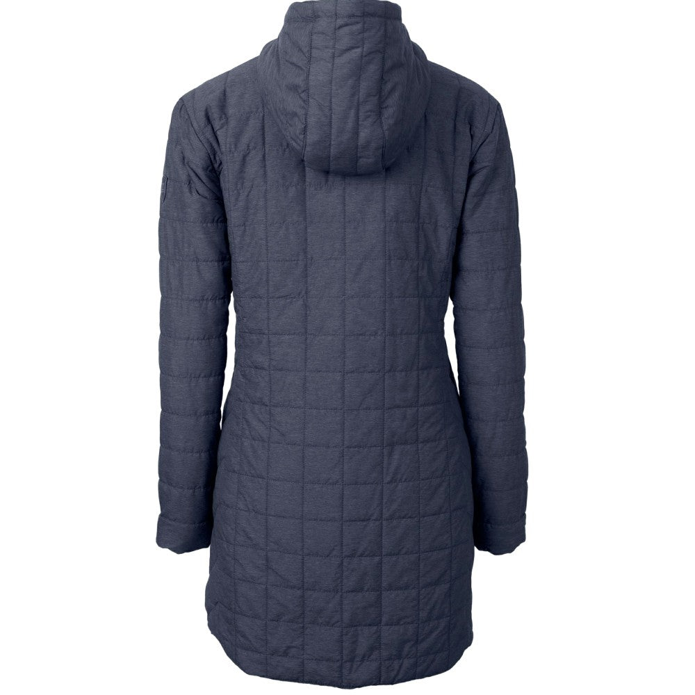 Kansas City Royals Cutter & Buck Women's Rainier Primaloft Eco Insulated Hooded Full-Zip Long Coat - Anthracite - MLB Lifestyle