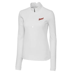Detroit Tigers Cutter & Buck Women's  Traverse Stretch Quarter-Zip Pullover Top - White - MLB Sale