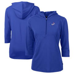 Los Angeles Dodgers Cutter & Buck Women's  DryTec Virtue Eco Pique Recycled 3/4-Sleeve Half-Zip Pullover Hoodie - Blue - MLB Sale