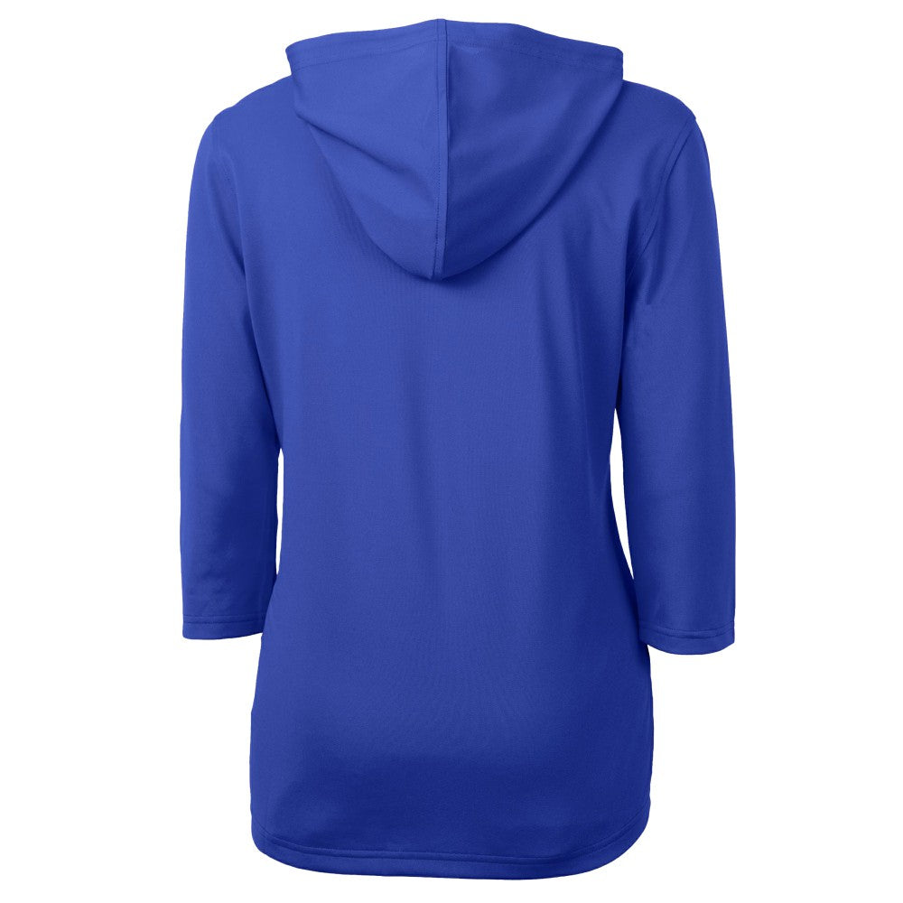 Los Angeles Dodgers Cutter & Buck Women's  DryTec Virtue Eco Pique Recycled 3/4-Sleeve Half-Zip Pullover Hoodie - Blue - MLB Sale