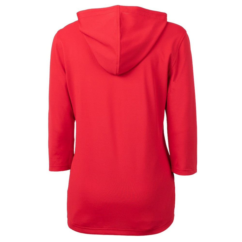 St. Louis Cardinals Cutter & Buck Women's Cooperstown Collection DryTec Virtue Eco Pique Recycled 3/4-Sleeve Half-Zip Pullover Hoodie - Red - MLB Lifestyle