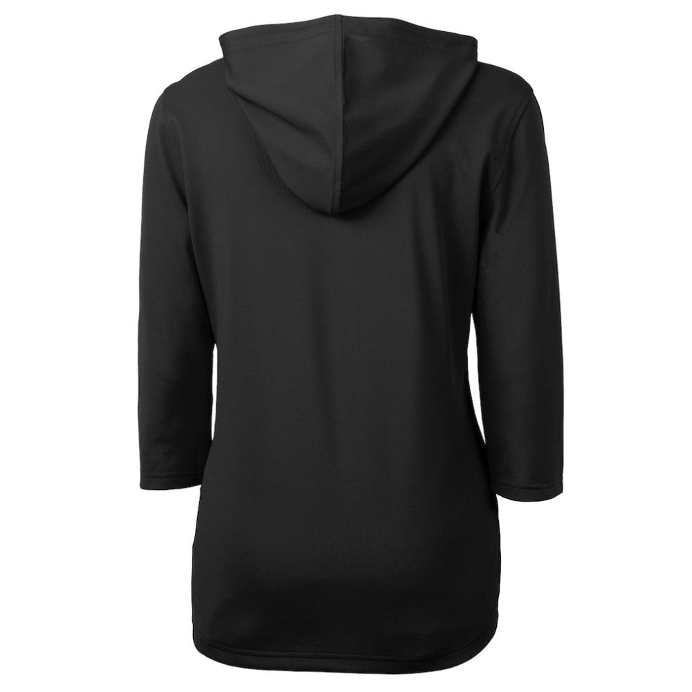 San Francisco Giants Cutter & Buck Women's  DryTec Virtue Eco Pique Recycled 3/4-Sleeve Half-Zip Pullover Hoodie - Black - MLB on Sale