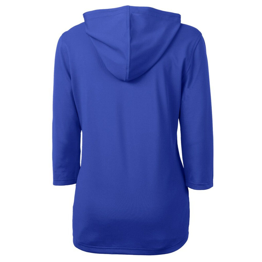 Seattle Mariners Cutter & Buck Women's  DryTec Virtue Eco Pique Recycled 3/4-Sleeve Half-Zip Pullover Hoodie - Blue - MLB Discount