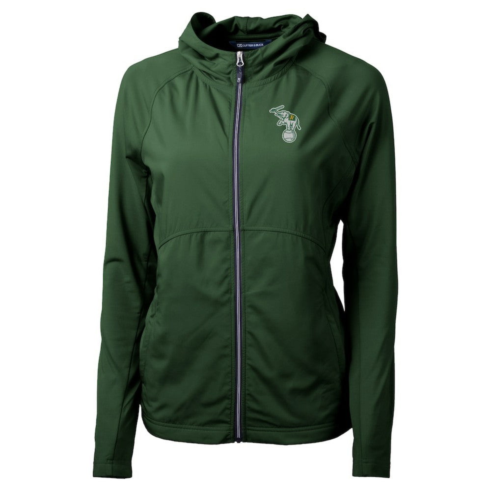 Athletics Cutter & Buck Women's Adapt Eco Knit Hybrid Recycled Full-Zip Hoodie - Green - MLB Online