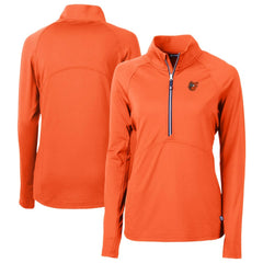 Baltimore Orioles Cutter & Buck Women's  DryTec Adapt Eco Knit Stretch Recycled Raglan Half-Zip Top - Orange - MLB Online