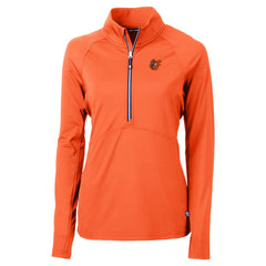 Baltimore Orioles Cutter & Buck Women's  DryTec Adapt Eco Knit Stretch Recycled Raglan Half-Zip Top - Orange - MLB Online