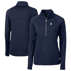 Chicago Cubs Cutter & Buck Women's Cooperstown Collection DryTec Adapt Eco Knit Stretch Recycled Raglan Half-Zip Top - Navy - MLB Discount