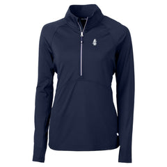 Chicago Cubs Cutter & Buck Women's Cooperstown Collection DryTec Adapt Eco Knit Stretch Recycled Raglan Half-Zip Top - Navy - MLB Discount