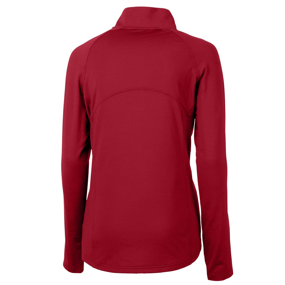 Cleveland Guardians Cutter & Buck Women's  DryTec Adapt Eco Knit Stretch Recycled Raglan Half-Zip Top - Red - MLB Online
