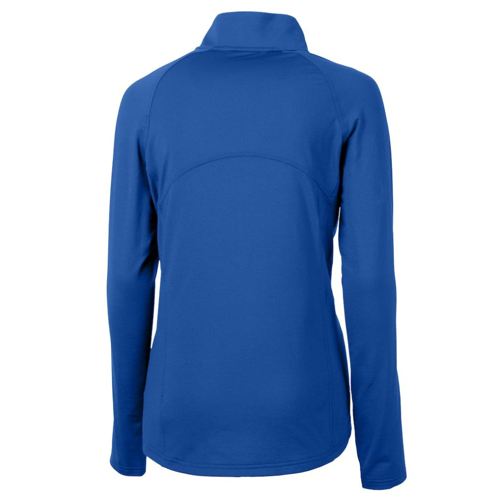 Los Angeles Dodgers Cutter & Buck Women's  DryTec Adapt Eco Knit Stretch Recycled Raglan Half-Zip Top - Royal - MLB Discount