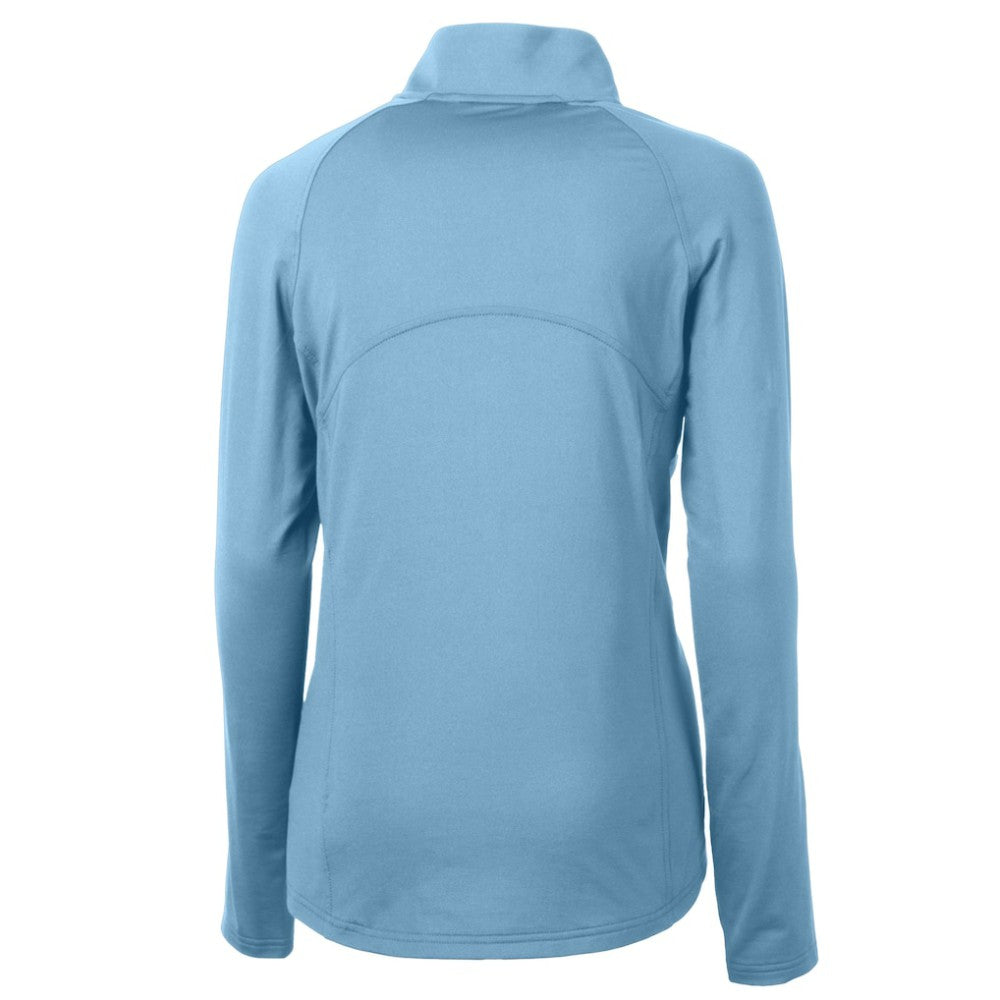 Philadelphia Phillies Cutter & Buck Women's Cooperstown Collection DryTec Adapt Eco Knit Stretch Recycled Raglan Half-Zip Top - Powder Blue - MLB on Sale