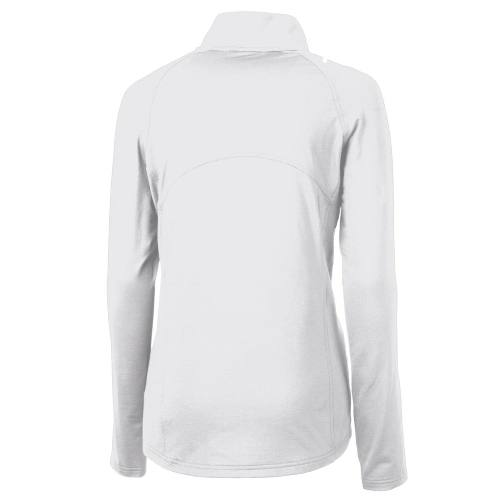 Philadelphia Phillies Cutter & Buck Women's Cooperstown Collection DryTec Adapt Eco Knit Stretch Recycled Raglan Half-Zip Top - White - MLB Sale