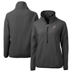 Cincinnati Reds Cutter & Buck Women's Cooperstown Collection Cascade Eco Sherpa Fleece Half-Zip Pullover Jacket - Charcoal - MLB on Sale