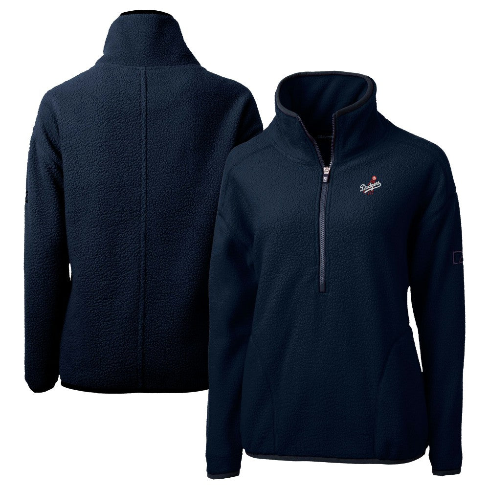Los Angeles Dodgers Cutter & Buck Women's  Cascade Eco Sherpa Fleece Half-Zip Pullover Jacket - Navy - MLB on Sale