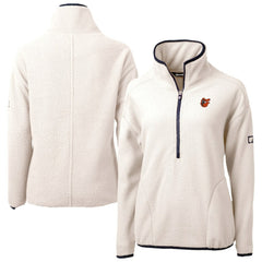 Baltimore Orioles Cutter & Buck Women's  Cascade Eco Sherpa Fleece Half-Zip Pullover Jacket - Cream - MLB on Sale