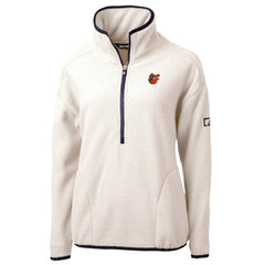 Baltimore Orioles Cutter & Buck Women's  Cascade Eco Sherpa Fleece Half-Zip Pullover Jacket - Cream - MLB on Sale