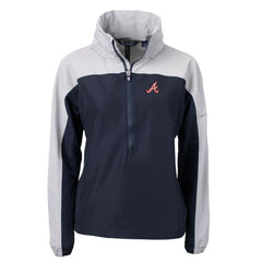 Atlanta Braves Cutter & Buck Women's  Charter Eco Recycled Half-Zip Anorak Jacket - Navy - MLB on Sale