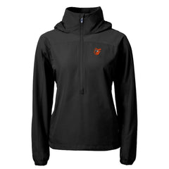 Baltimore Orioles Cutter & Buck Women's  Charter Eco Recycled Half-Zip Anorak Jacket - Black - MLB Lifestyle