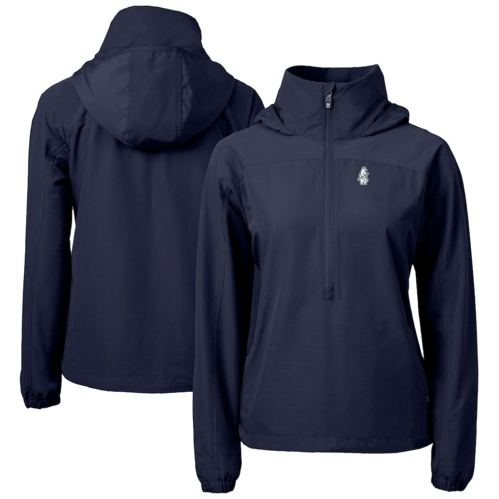 Chicago Cubs Cutter & Buck Women's Cooperstown Collection Charter Eco Recycled Half-Zip Anorak Jacket - Navy - MLB Discount