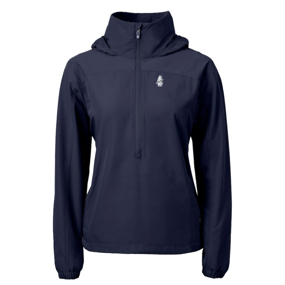 Chicago Cubs Cutter & Buck Women's Cooperstown Collection Charter Eco Recycled Half-Zip Anorak Jacket - Navy - MLB Discount