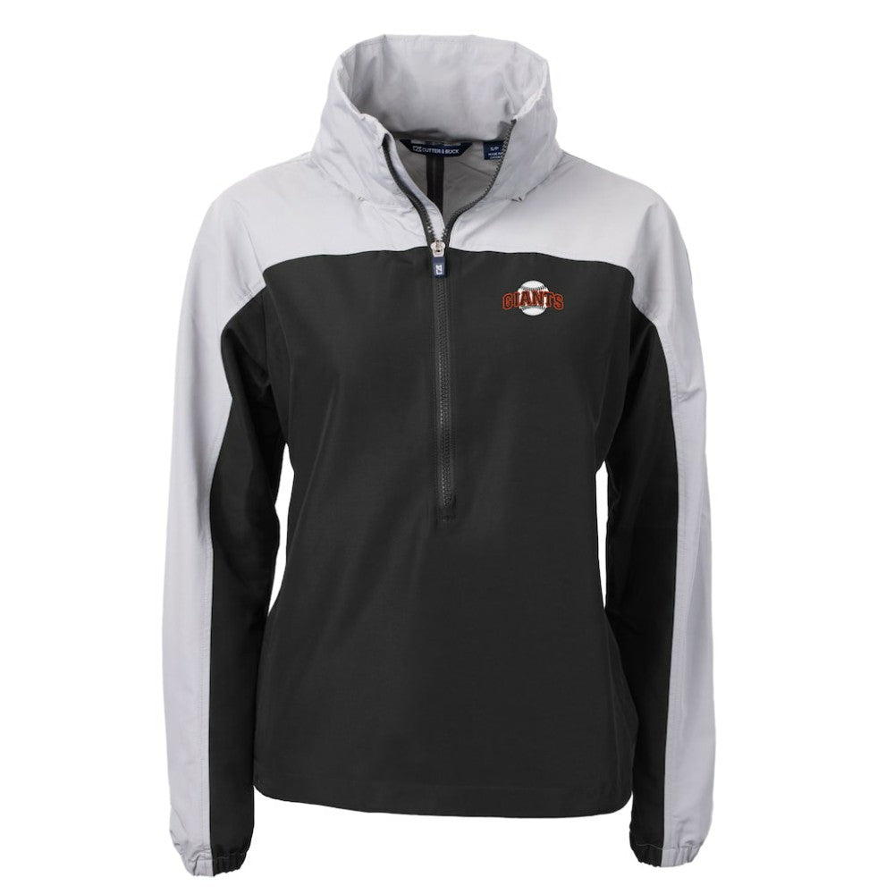 San Francisco Giants Cutter & Buck Women's  Charter Eco Recycled Half-Zip Anorak Jacket - Black - MLB Online