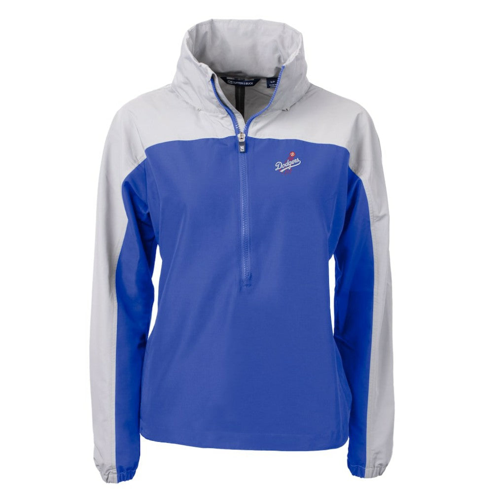 Los Angeles Dodgers Cutter & Buck Women's  Charter Eco Recycled Half-Zip Anorak Jacket - Royal - MLB Discount