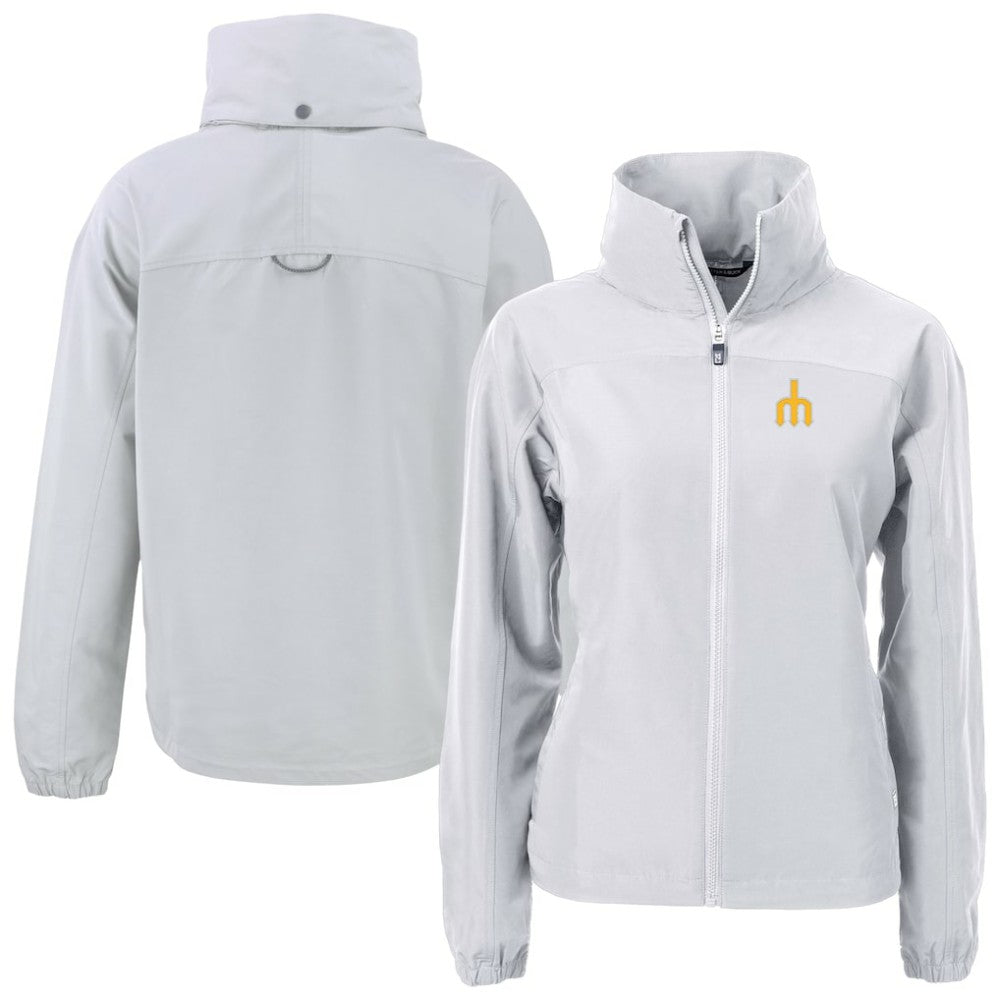 Seattle Mariners Cutter & Buck Women's  Charter Eco Recycled Full-Zip Jacket - Gray - MLB on Sale