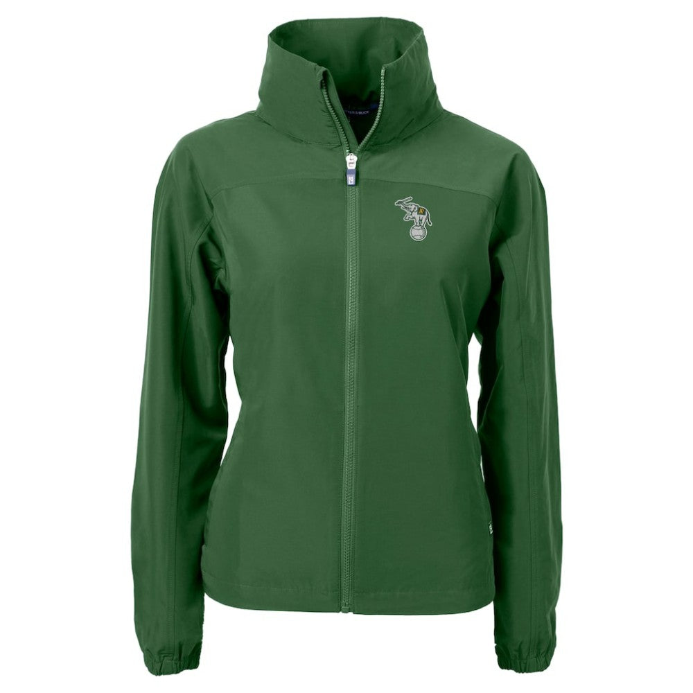 Athletics Cutter & Buck Women's Charter Eco Recycled Full-Zip Jacket - Green - MLB Sale