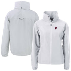 Philadelphia Phillies Cutter & Buck Women's Cooperstown Collection Charter Eco Recycled Full-Zip Jacket - Gray - MLB Sale