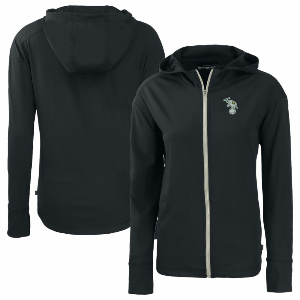 Athletics Cutter & Buck Women's Daybreak Eco Recycled Full-Zip Hoodie Jacket - Black - MLB Discount