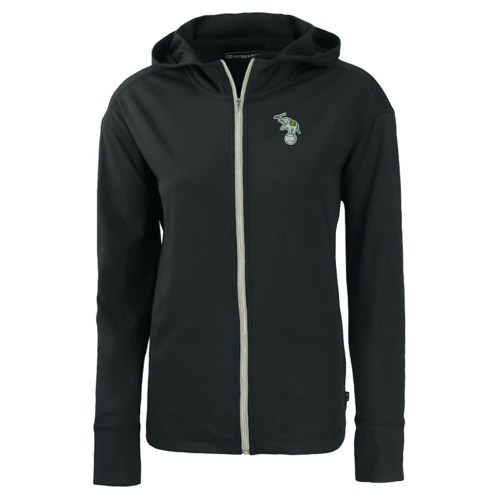 Athletics Cutter & Buck Women's Daybreak Eco Recycled Full-Zip Hoodie Jacket - Black - MLB Discount