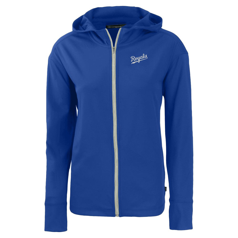 Kansas City Royals Cutter & Buck Women's  Daybreak Eco Recycled Full-Zip Hoodie Jacket - Royal - MLB Online