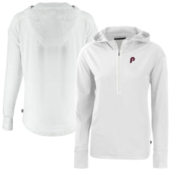 Philadelphia Phillies Cutter & Buck Women's Daybreak Eco Recycled Half-Zip Hoodie - White - MLB Lifestyle