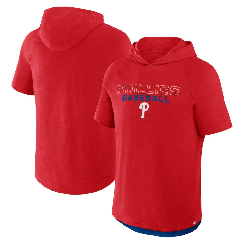Philadelphia Phillies Fanatics Clubhouse Optimal Play Raglan Hoodie T-Shirt - Red - Fanatics Discount
