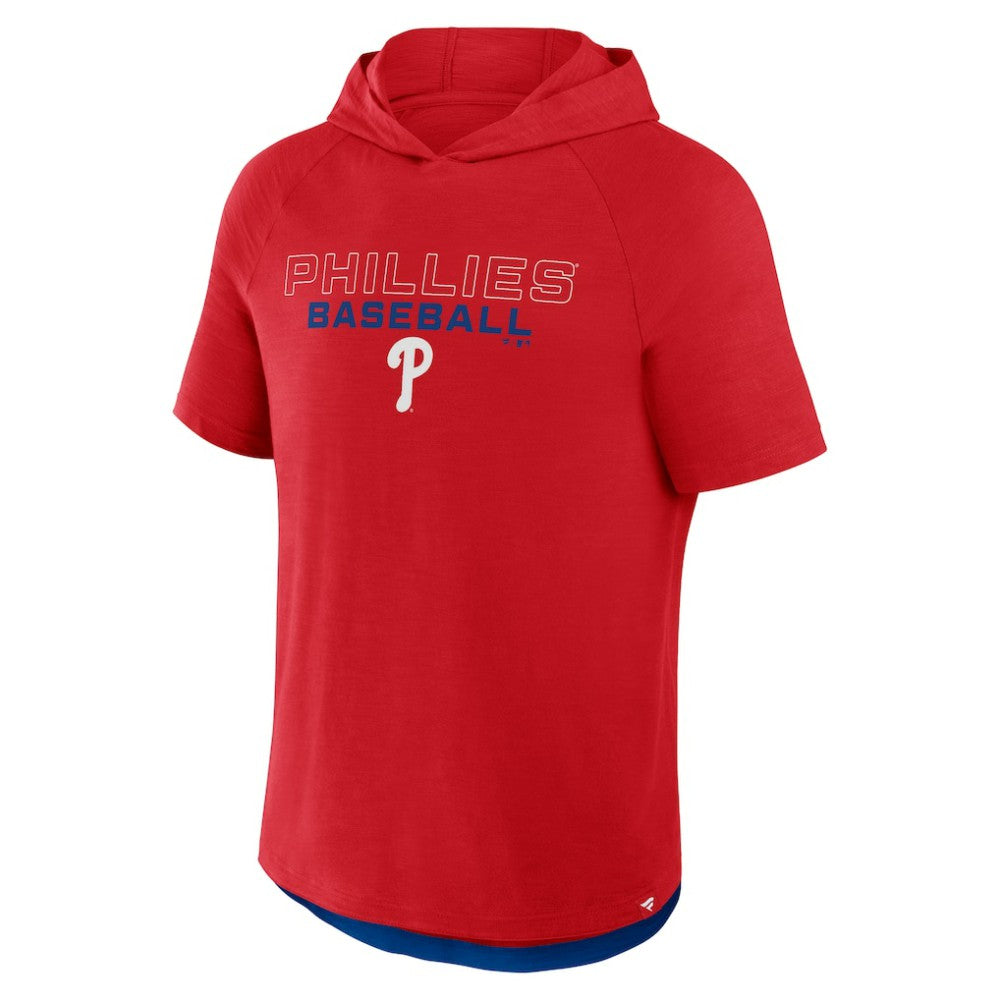 Philadelphia Phillies Fanatics Clubhouse Optimal Play Raglan Hoodie T-Shirt - Red - Fanatics Discount