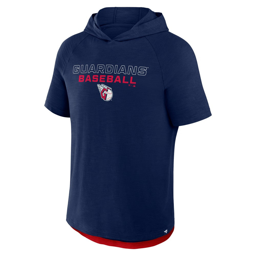 Cleveland Guardians Fanatics Clubhouse Optimal Play Raglan Hoodie T-Shirt - Navy - Fanatics Discount