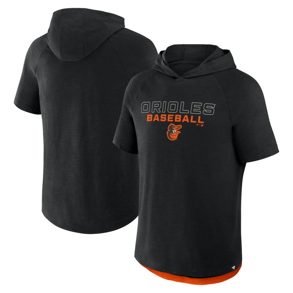 Baltimore Orioles Fanatics Clubhouse Optimal Play Raglan Hoodie T-Shirt - Black - Fanatics Sale