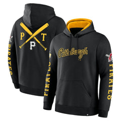 Pittsburgh Pirates Fanatics Big City Legacy Fleece Pullover Hoodie - Black - Fanatics Discount