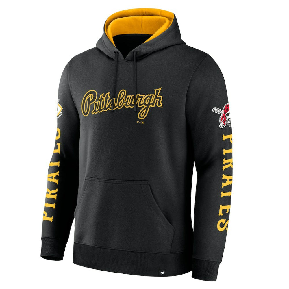 Pittsburgh Pirates Fanatics Big City Legacy Fleece Pullover Hoodie - Black - Fanatics Discount