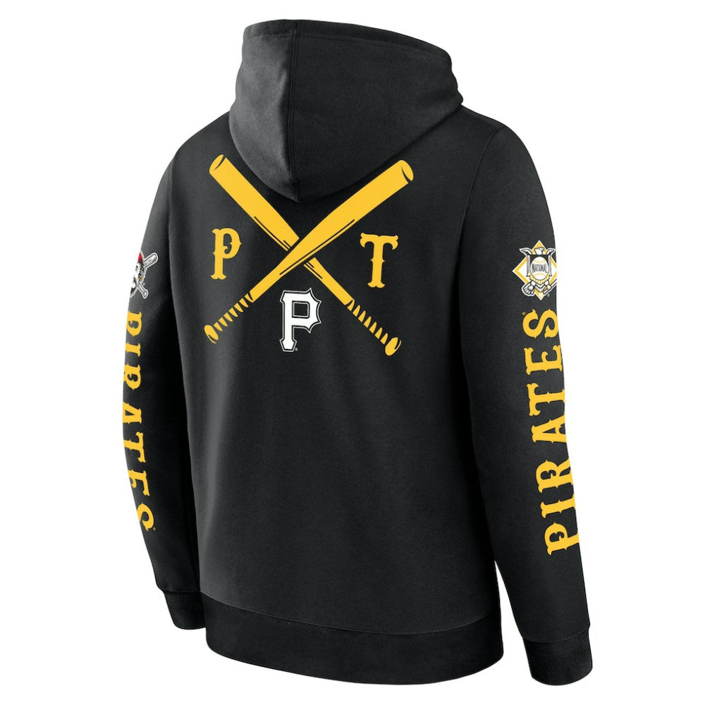 Pittsburgh Pirates Fanatics Big City Legacy Fleece Pullover Hoodie - Black - Fanatics Discount