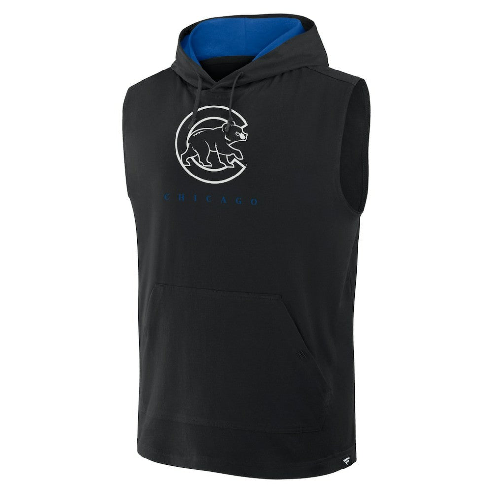 Chicago Cubs Fanatics Fire Speed Sleeveless Pullover Hoodie - Black - Fanatics Lifestyle